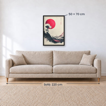 Cuadro Decorativo Japandi, Ola Japonesa, La gran ola I