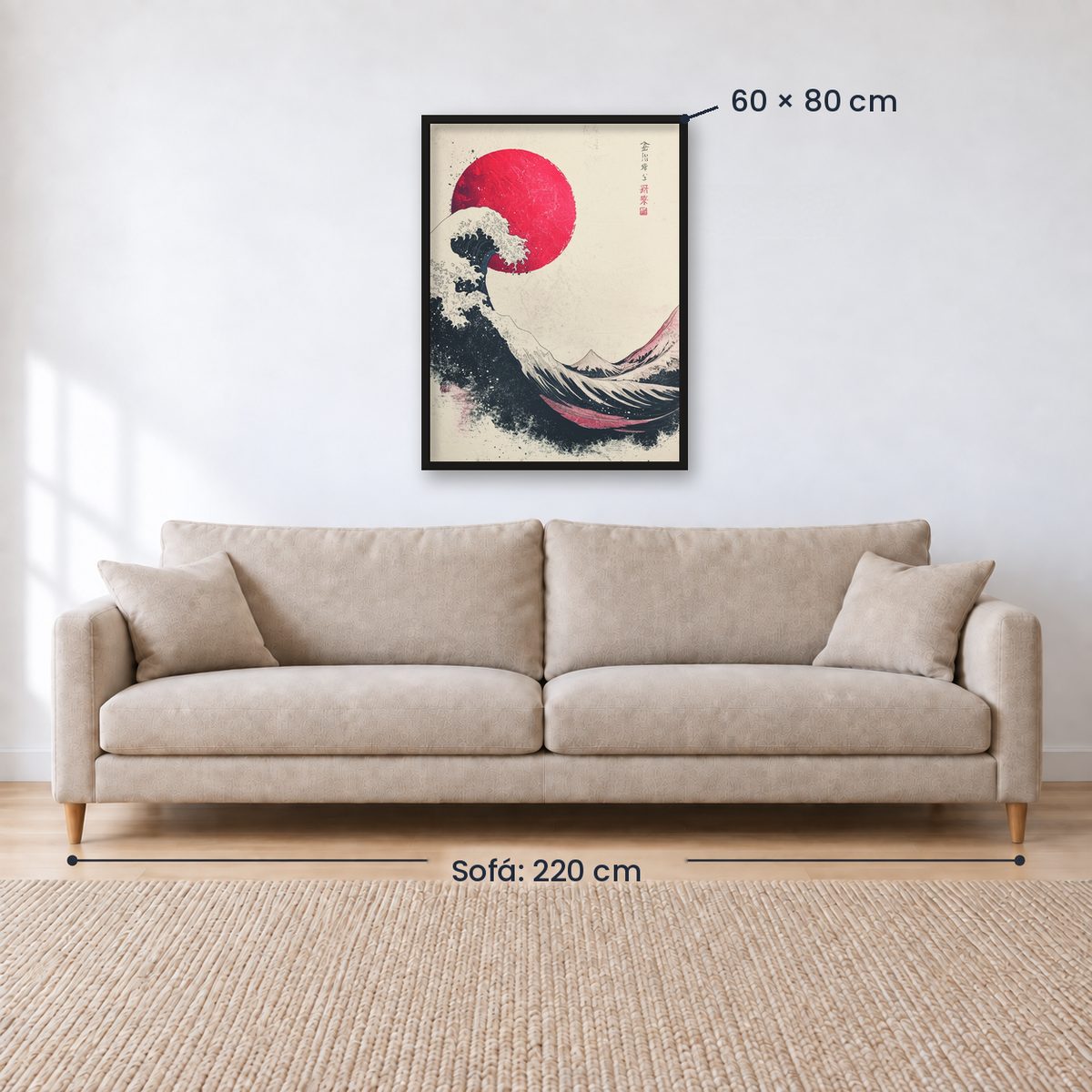 Cuadro Decorativo Japandi, Ola Japonesa, La gran ola I