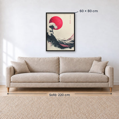 Cuadro Decorativo Japandi, Ola Japonesa, La gran ola I