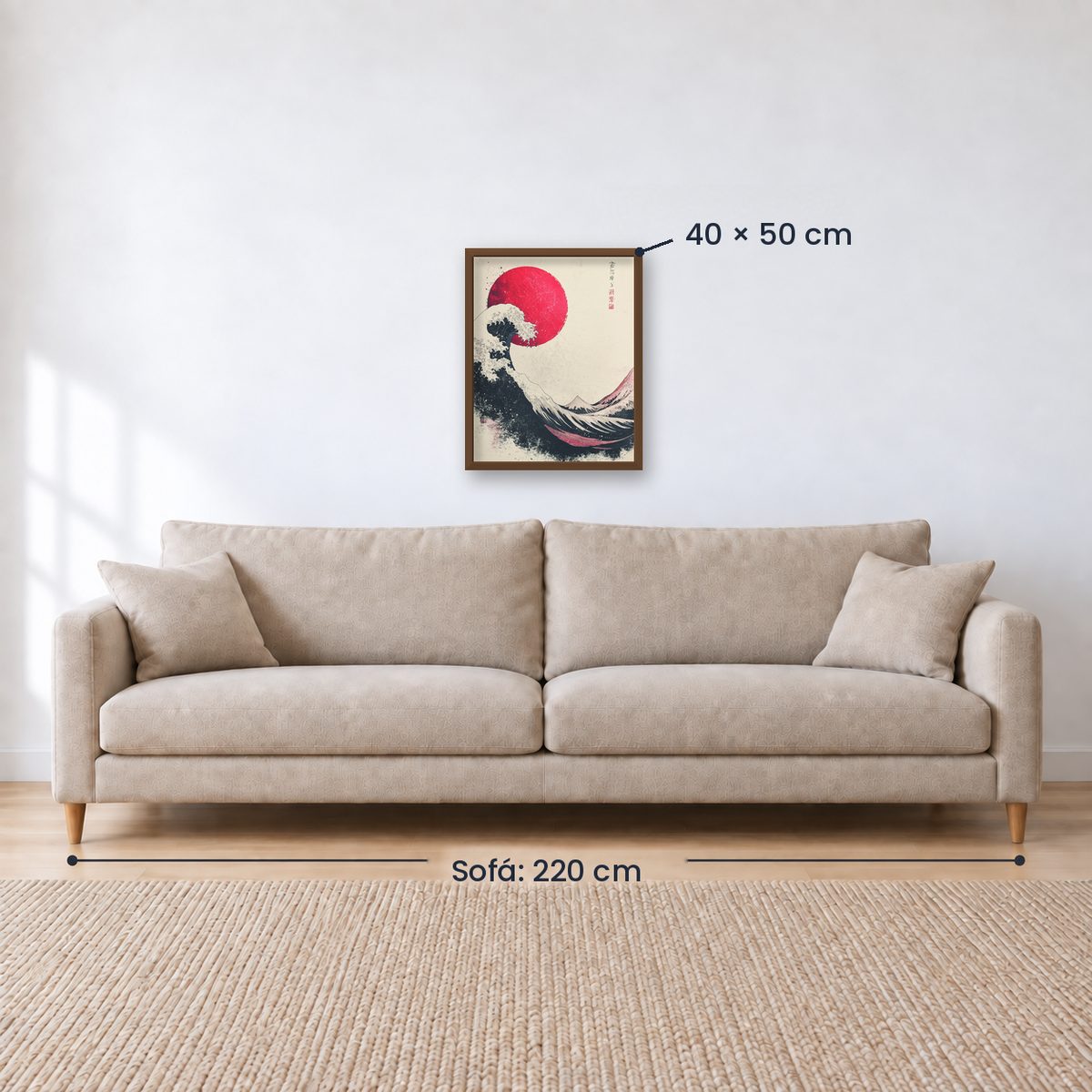 Cuadro Decorativo Japandi, Ola Japonesa, La gran ola I