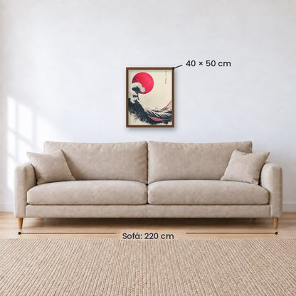 Cuadro Decorativo Japandi, Ola Japonesa, La gran ola I
