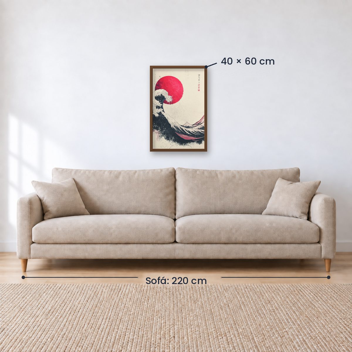 Cuadro Decorativo Japandi, Ola Japonesa, La gran ola I