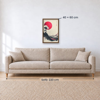 Cuadro Decorativo Japandi, Ola Japonesa, La gran ola I