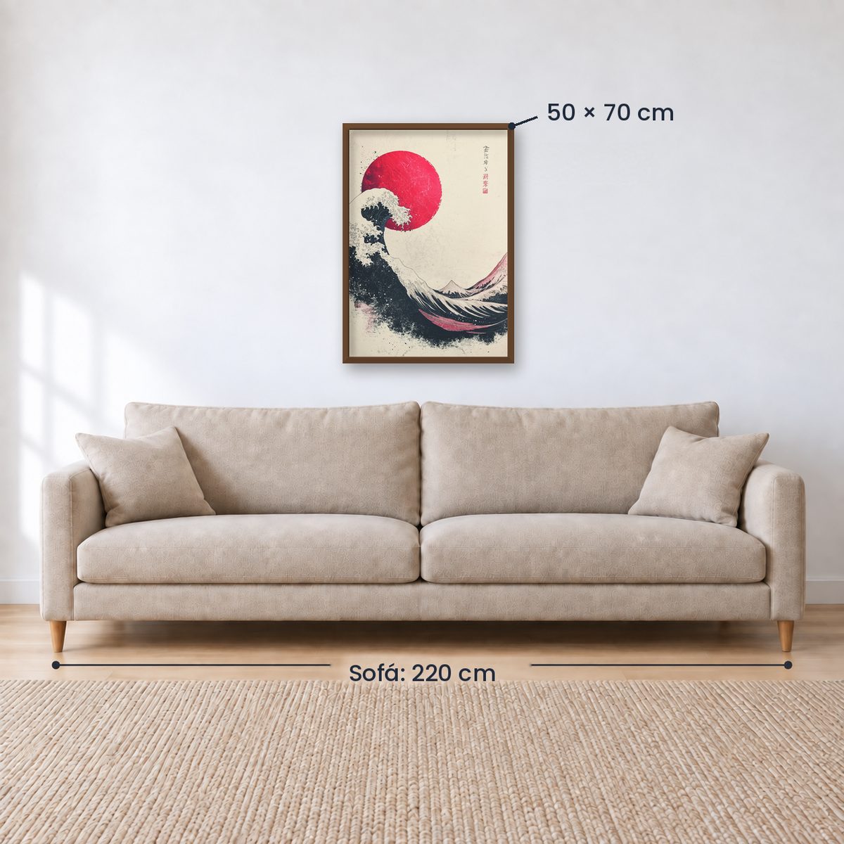 Cuadro Decorativo Japandi, Ola Japonesa, La gran ola I