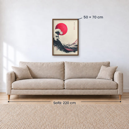 Cuadro Decorativo Japandi, Ola Japonesa, La gran ola I