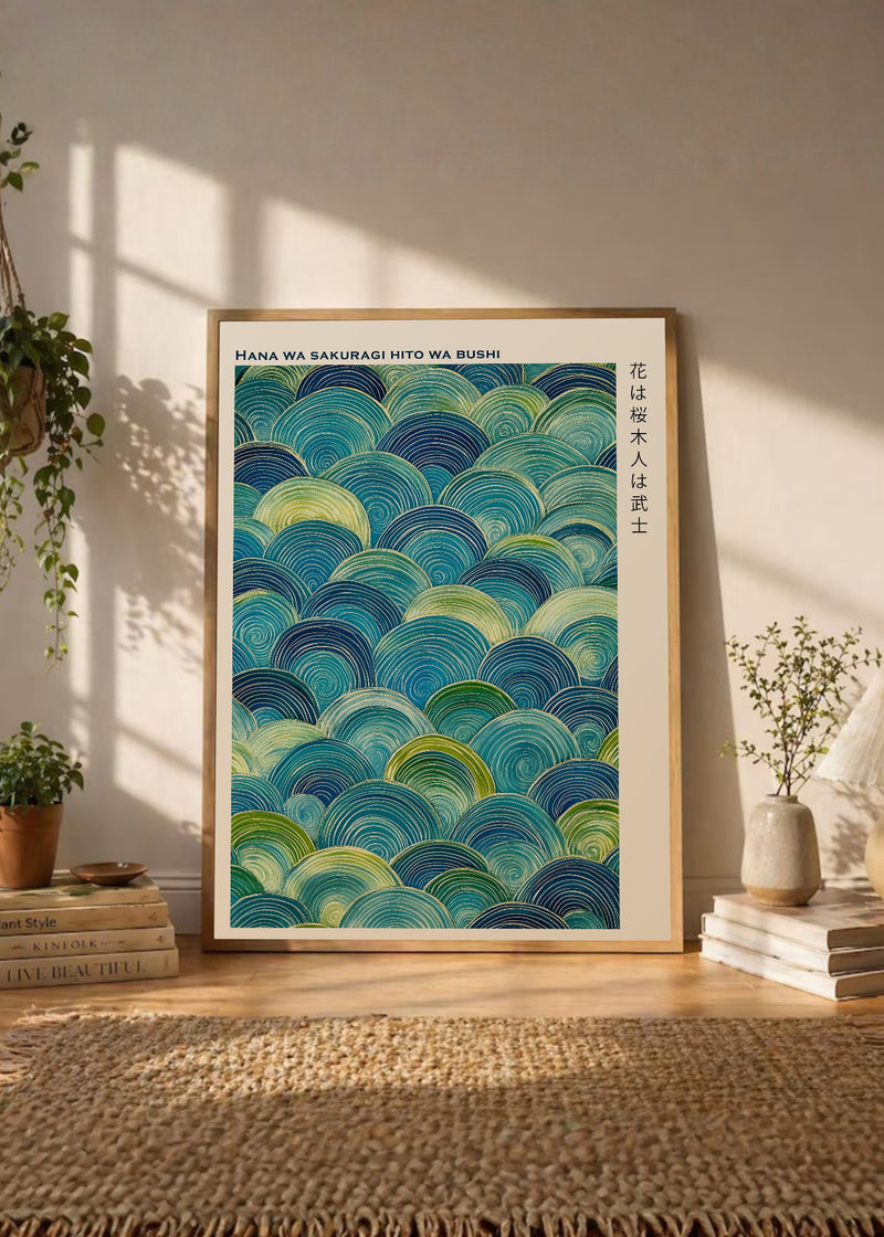 Olas y Círculos Azul y Verde