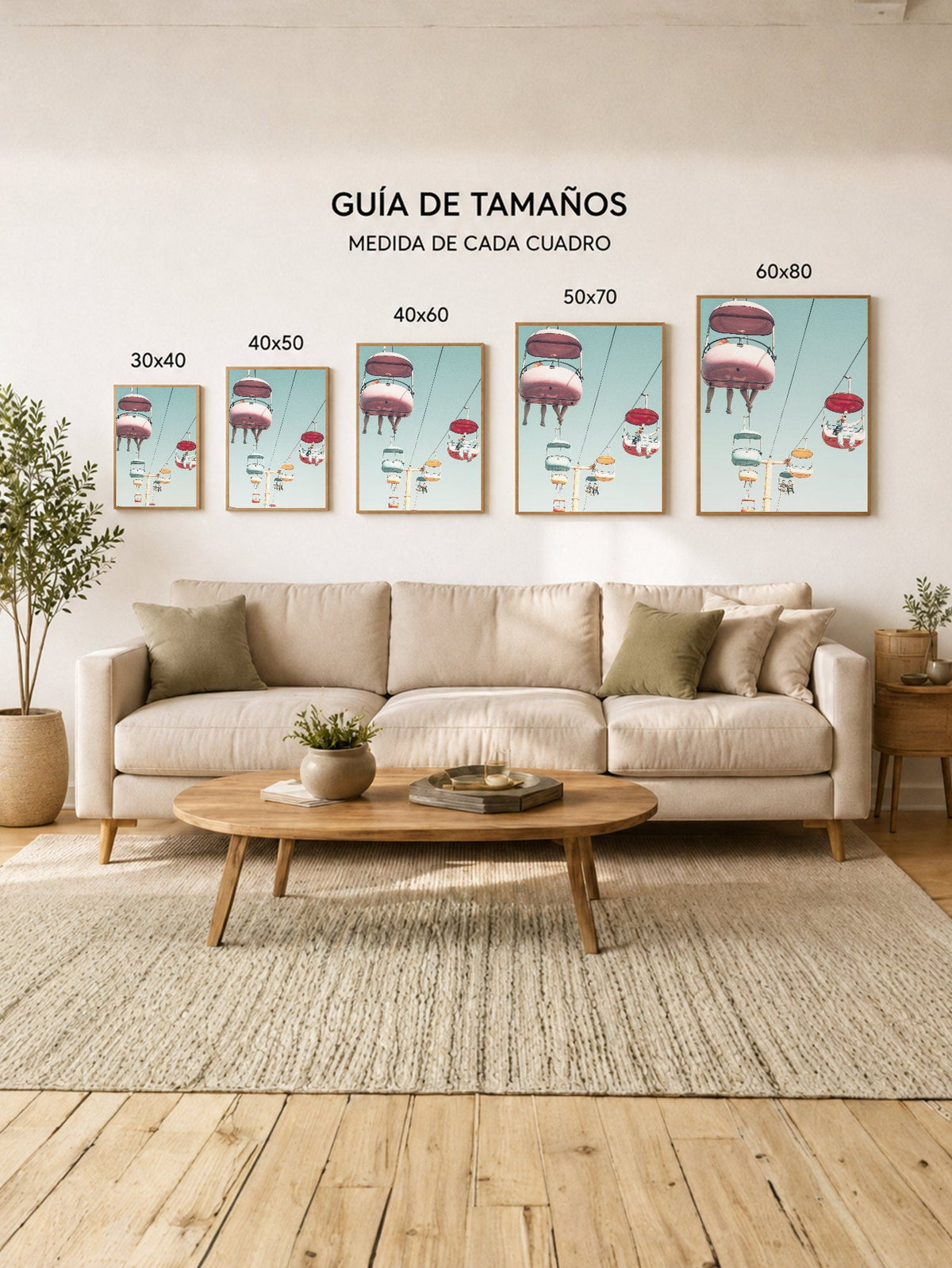 Cuadro Decorativo Playa, Aerosilla Rosa Cielo