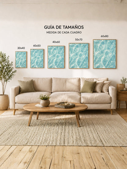 Cuadro Decorativo Playa, Agua Pileta Textura