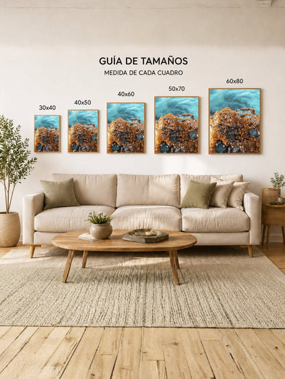 Cuadro Decorativo Playa, Arrecife Rocas Ocre