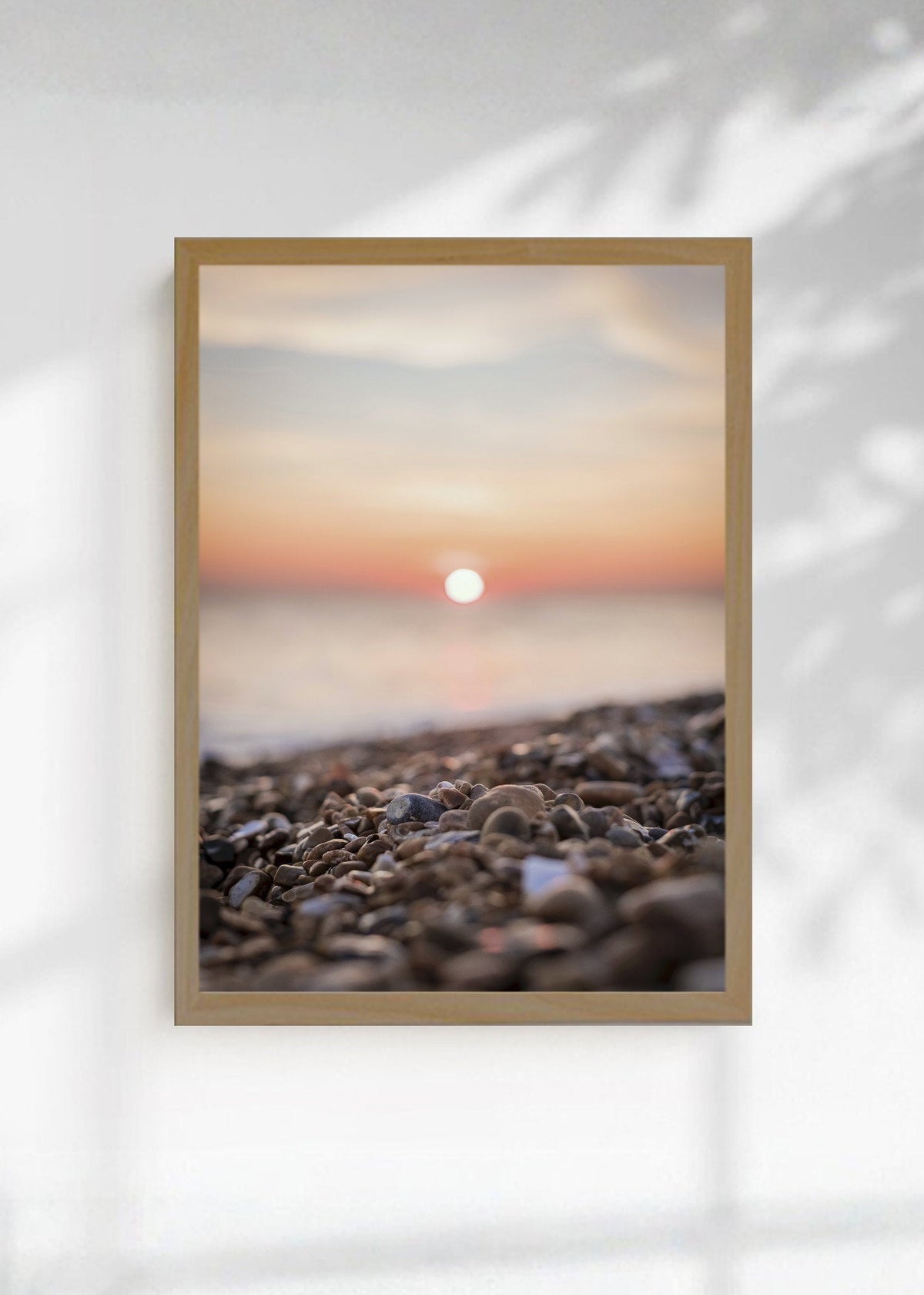 Cuadro Decorativo Playa, Atardecer Piedras Durazno