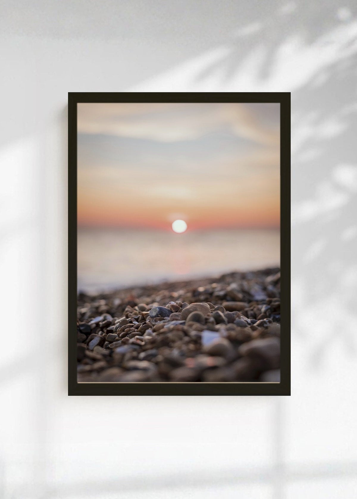 Cuadro Decorativo Playa, Atardecer Piedras Durazno
