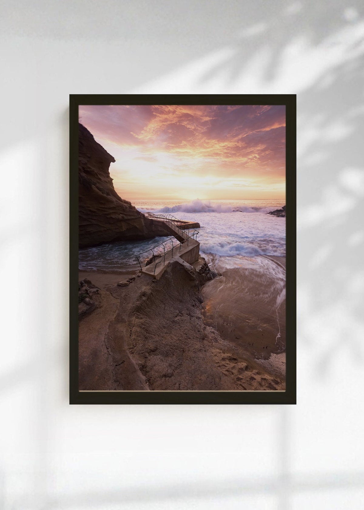 Cuadro Decorativo Playa, Atardecer Rocas Acantilado