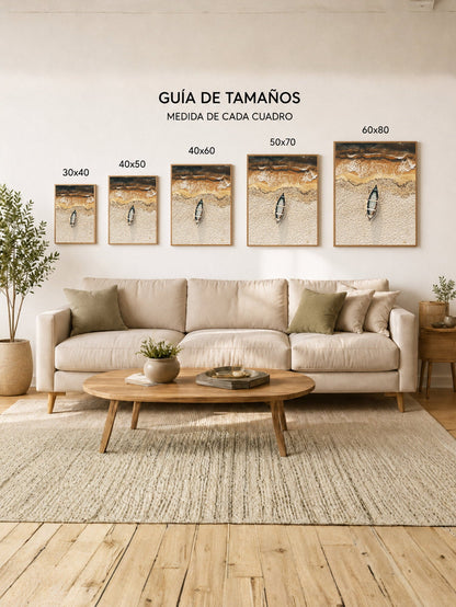 Cuadro Decorativo Playa, Bote Arena Aéreo