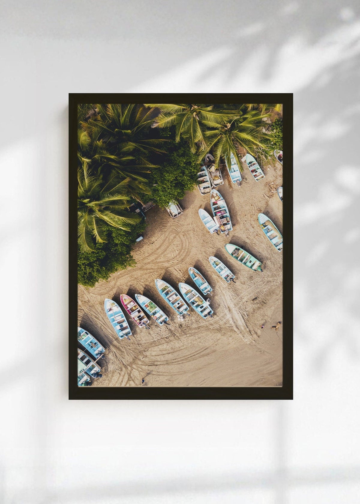 Cuadro Decorativo Playa, Botes Arena Palmeras