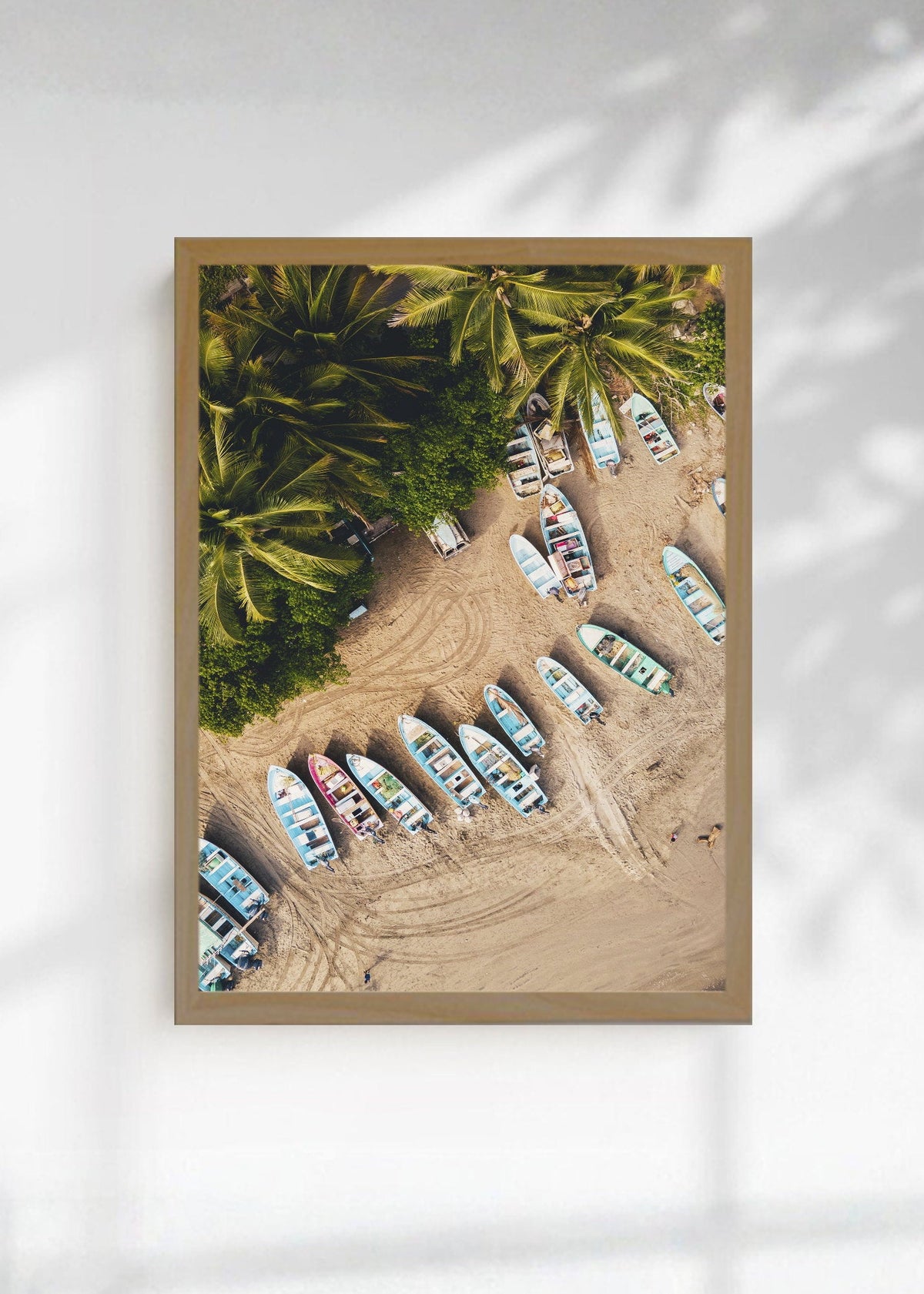 Cuadro Decorativo Playa, Botes Arena Palmeras