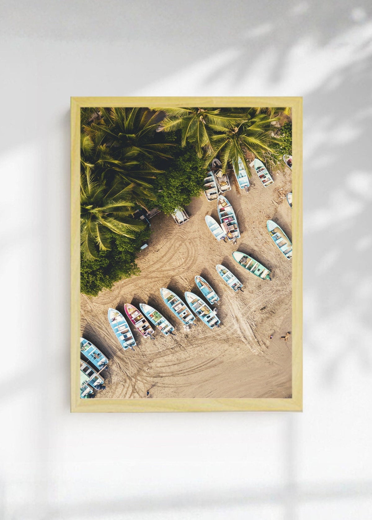 Cuadro Decorativo Playa, Botes Arena Palmeras