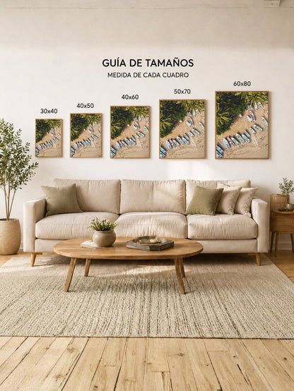 Cuadro Decorativo Playa, Botes Arena Palmeras