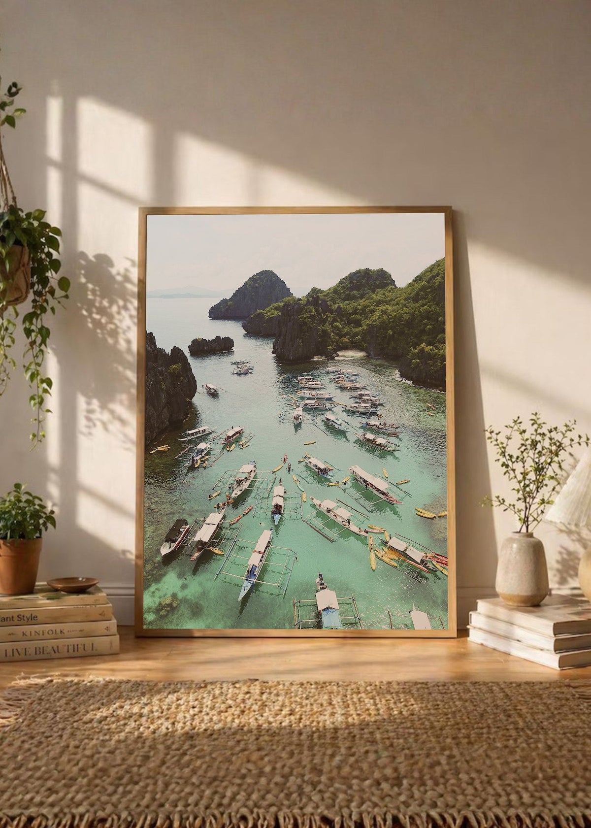 Cuadro Decorativo Playa, Botes Cala Aérea