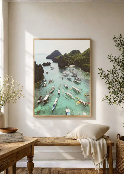 Cuadro Decorativo Playa, Botes Cala Aérea