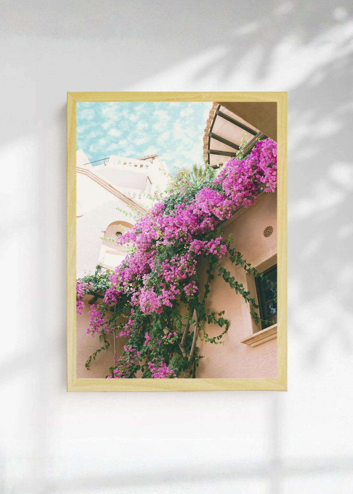 Cuadro Decorativo Playa, Buganvilla Pileta Fucsia