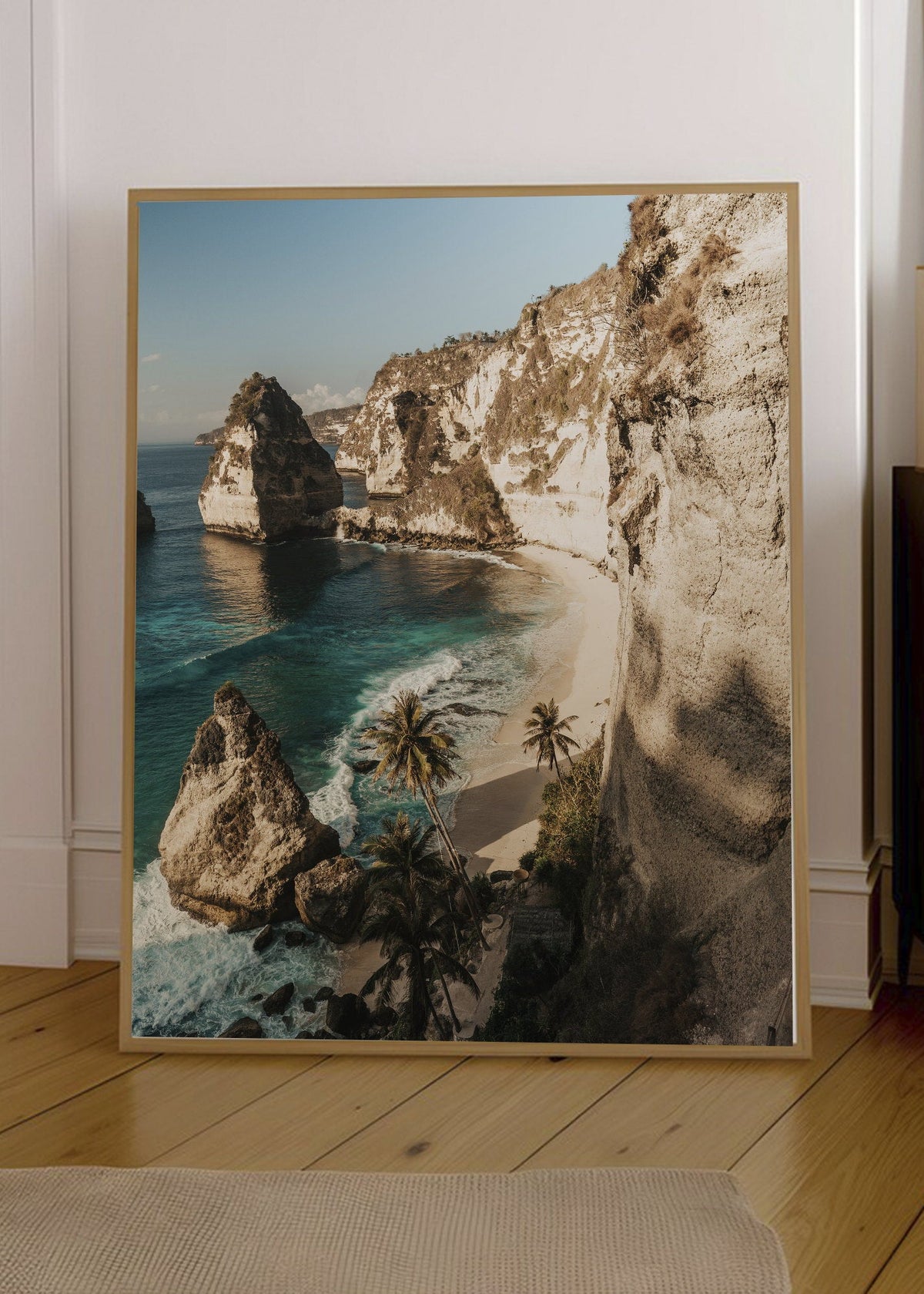 Cuadro Decorativo Playa, Cala Acantilados Palmeras
