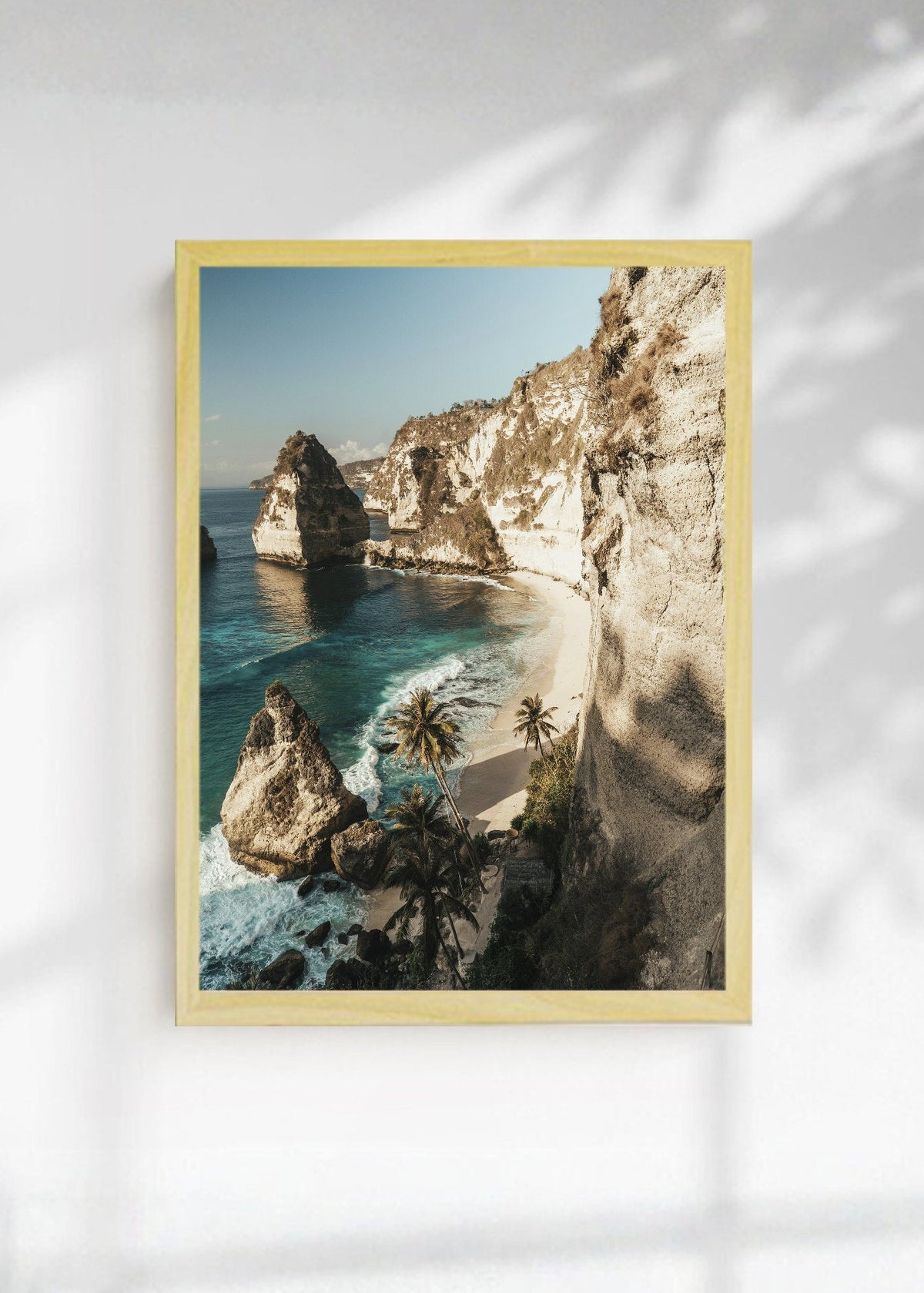 Cuadro Decorativo Playa, Cala Acantilados Palmeras