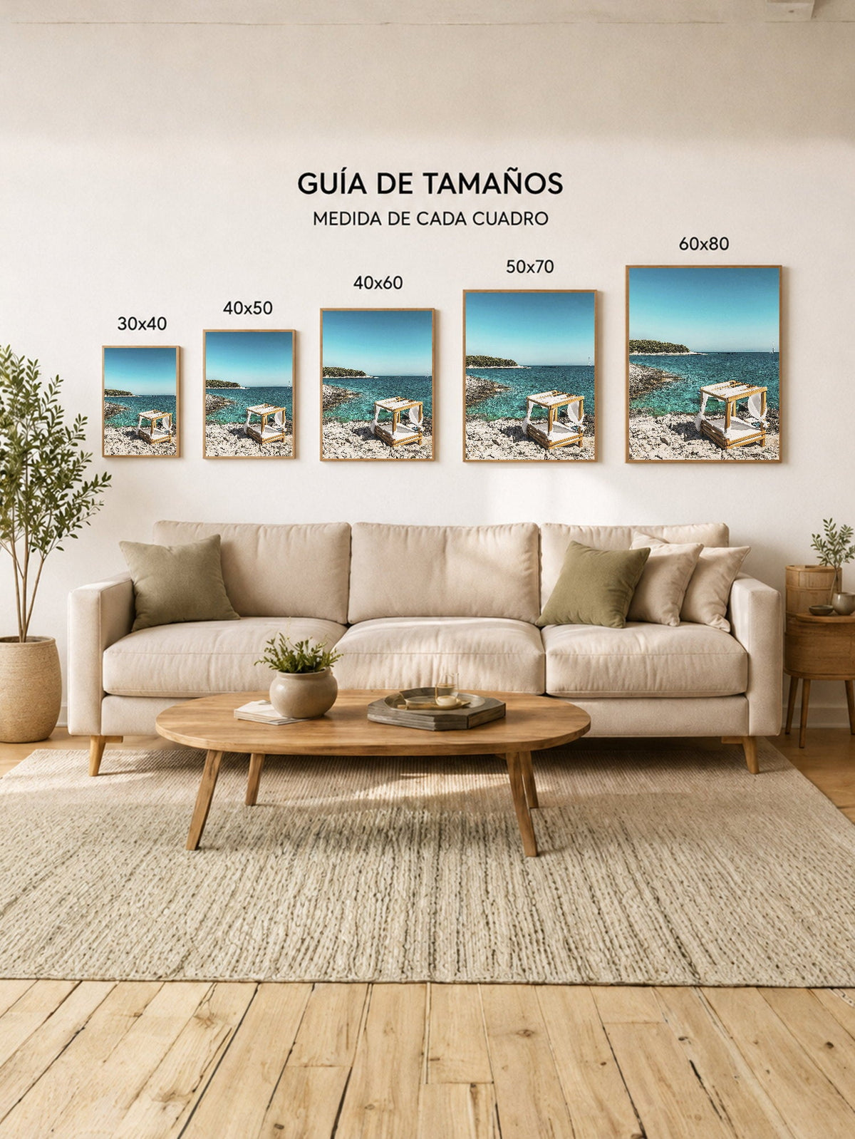 Cuadro Decorativo Playa, Camastro Costa Rocosa