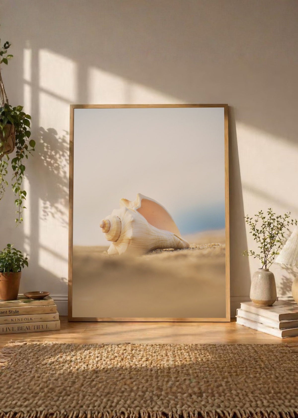 Cuadro Decorativo Playa, Caracol Arena Beige