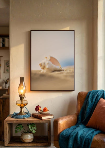 Cuadro Decorativo Playa, Caracol Arena Beige