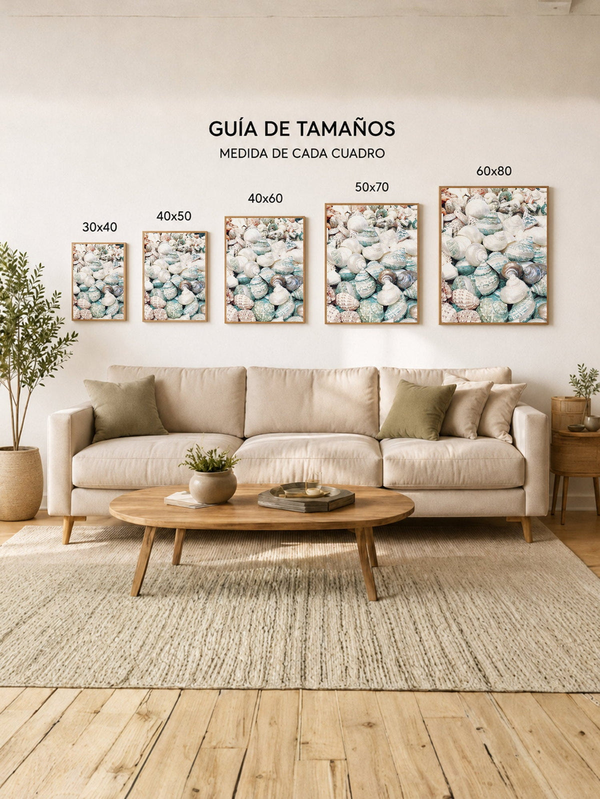 Cuadro Decorativo Playa, Caracoles Monton