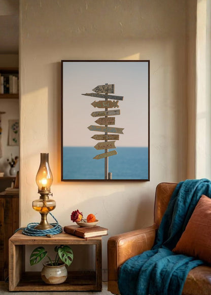 Cuadro Decorativo Playa, Cartel Madera Destinos