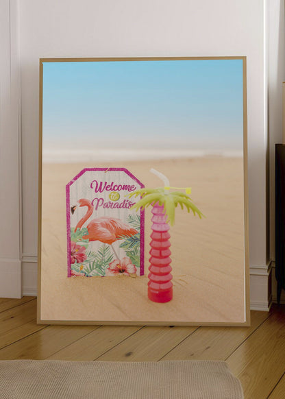 Cuadro Decorativo Playa, Cartel Welcome Paradise