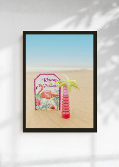Cuadro Decorativo Playa, Cartel Welcome Paradise