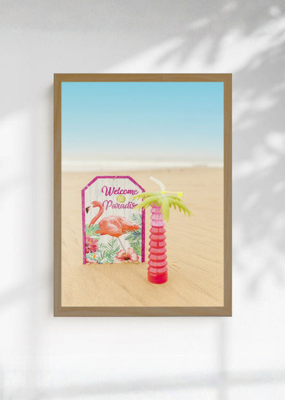 Cuadro Decorativo Playa, Cartel Welcome Paradise