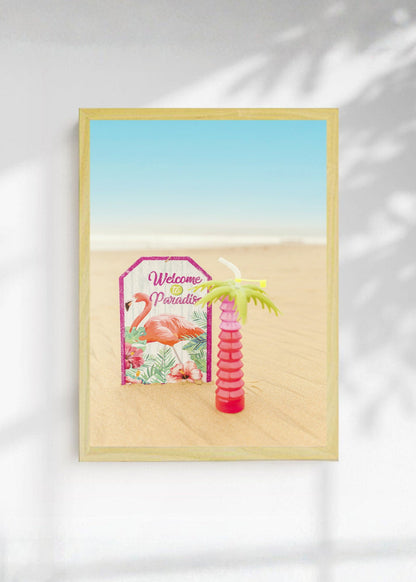 Cuadro Decorativo Playa, Cartel Welcome Paradise