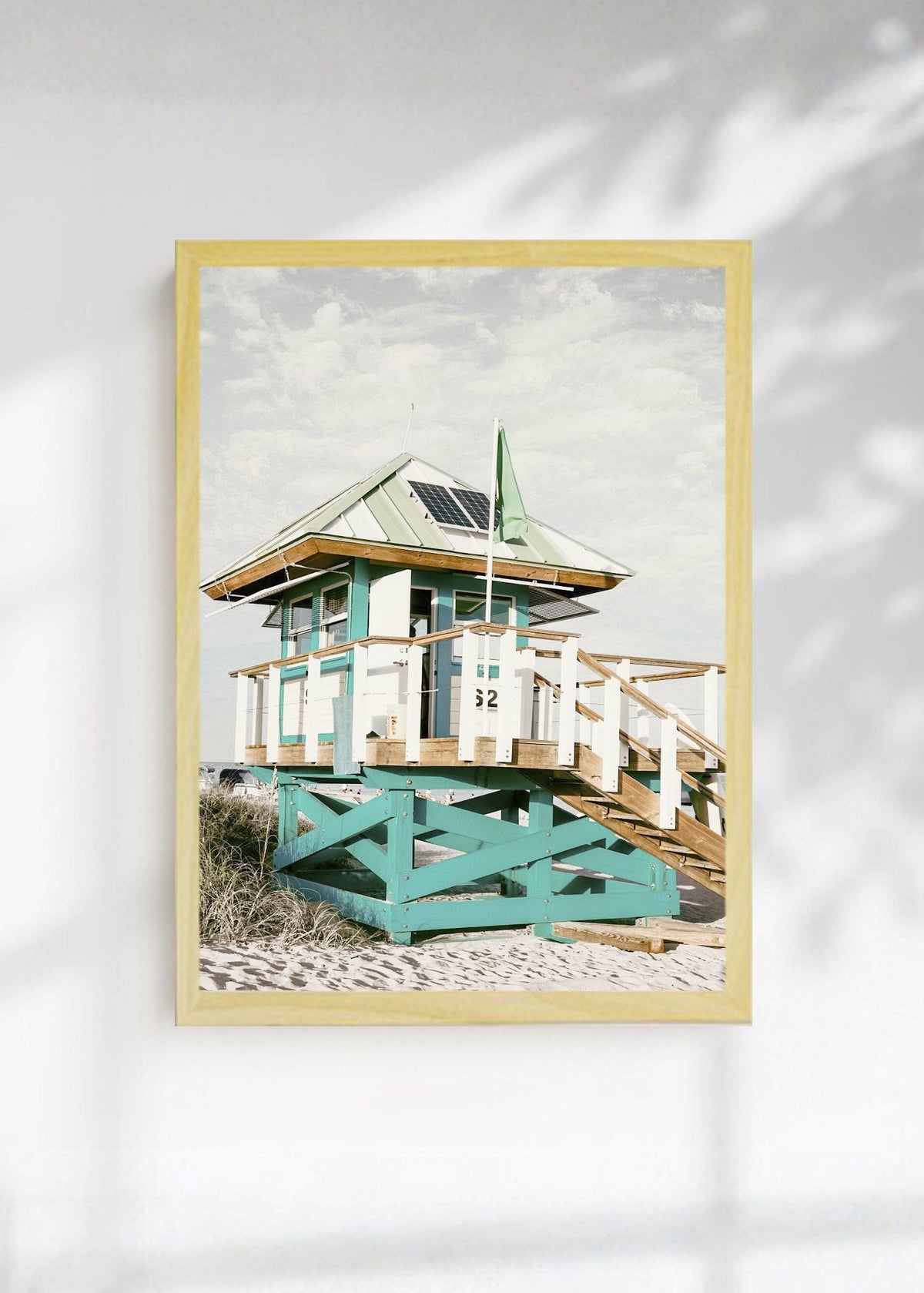 Cuadro Decorativo Playa, Casilla Guardavidas Verde