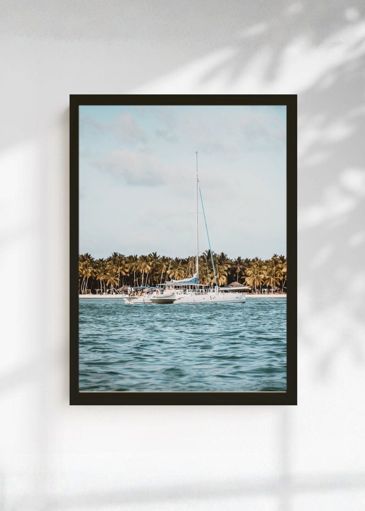Cuadro Decorativo Playa, Catamarán Palmeras Mar
