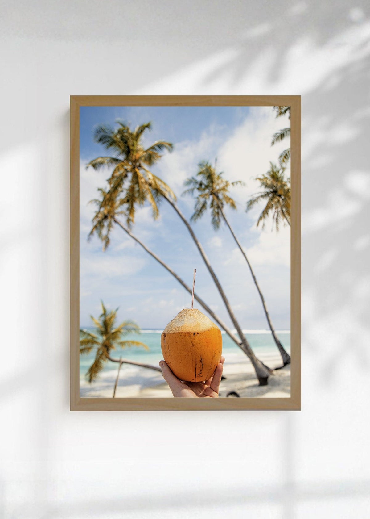 Cuadro Decorativo Playa, Coco Bebida Palmeras