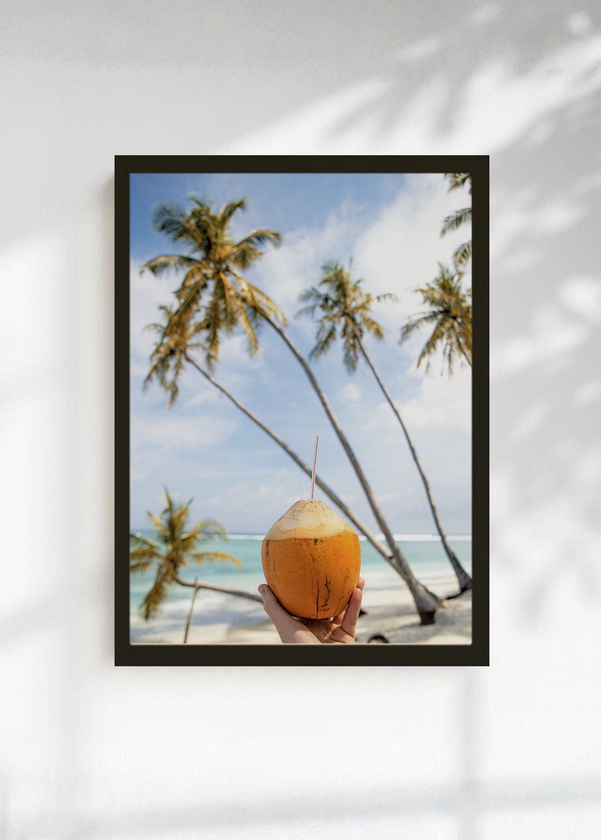 Cuadro Decorativo Playa, Coco Bebida Palmeras