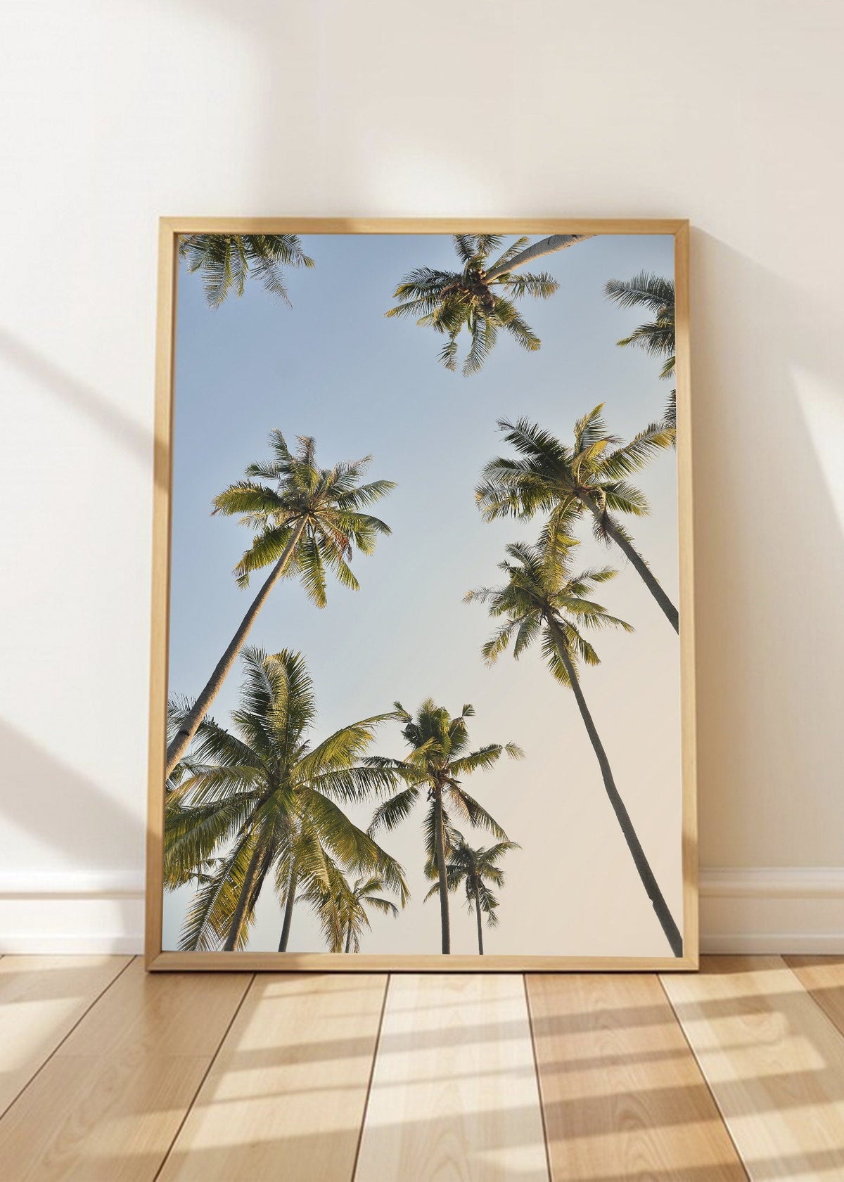 Cuadro Decorativo Playa, Cocoteros Cielo Celeste