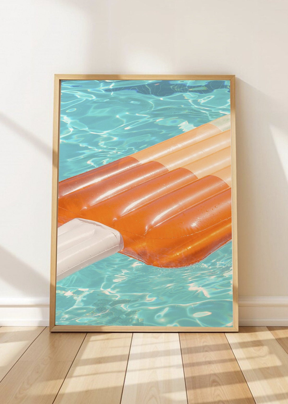 Cuadro Decorativo Playa, Colchoneta Naranja Pileta