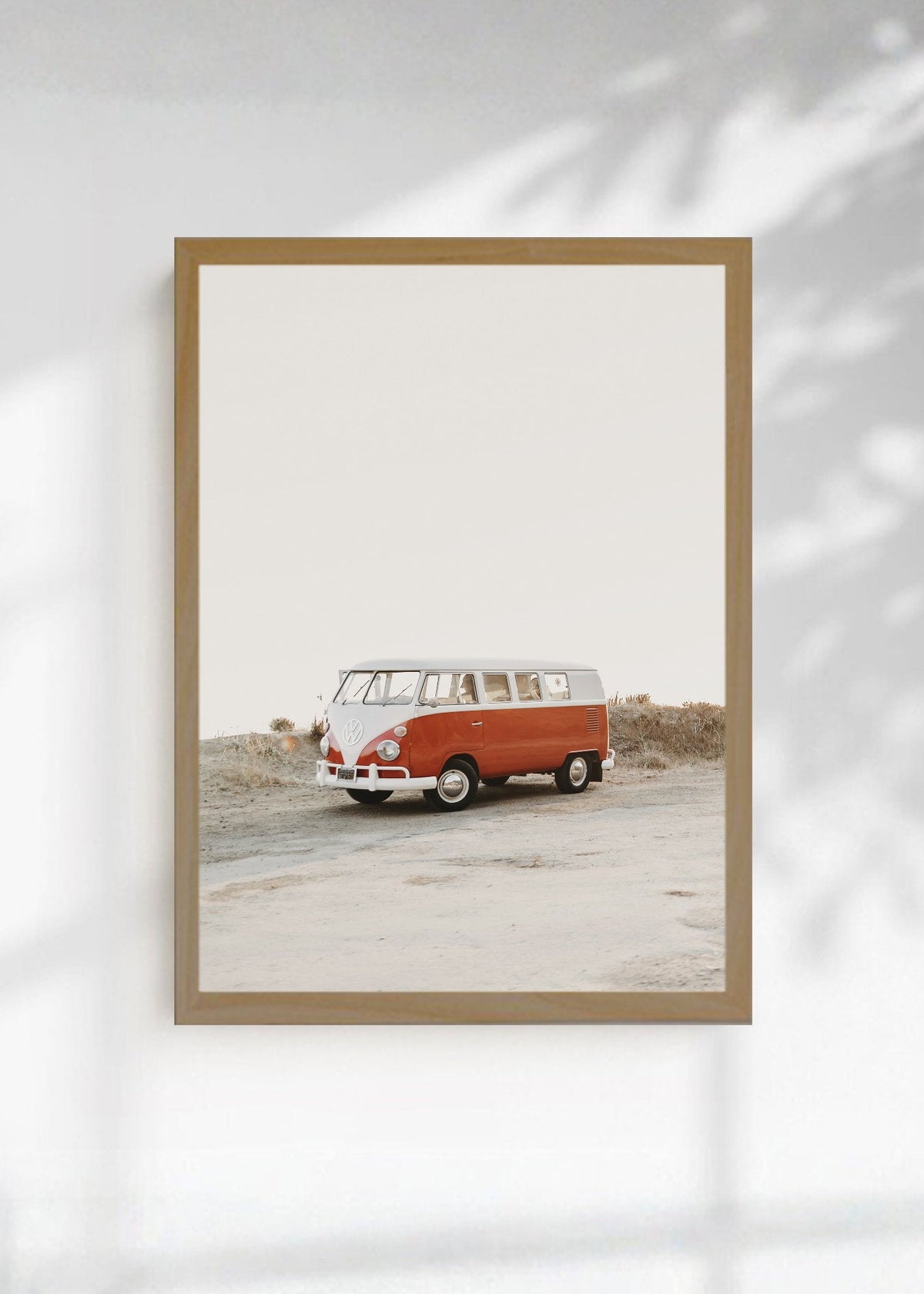 Cuadro Decorativo Playa, Combi Naranja Minimal