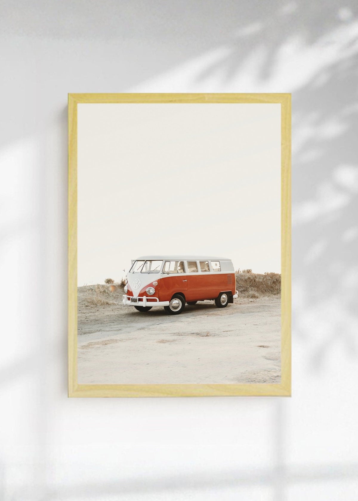 Cuadro Decorativo Playa, Combi Naranja Minimal