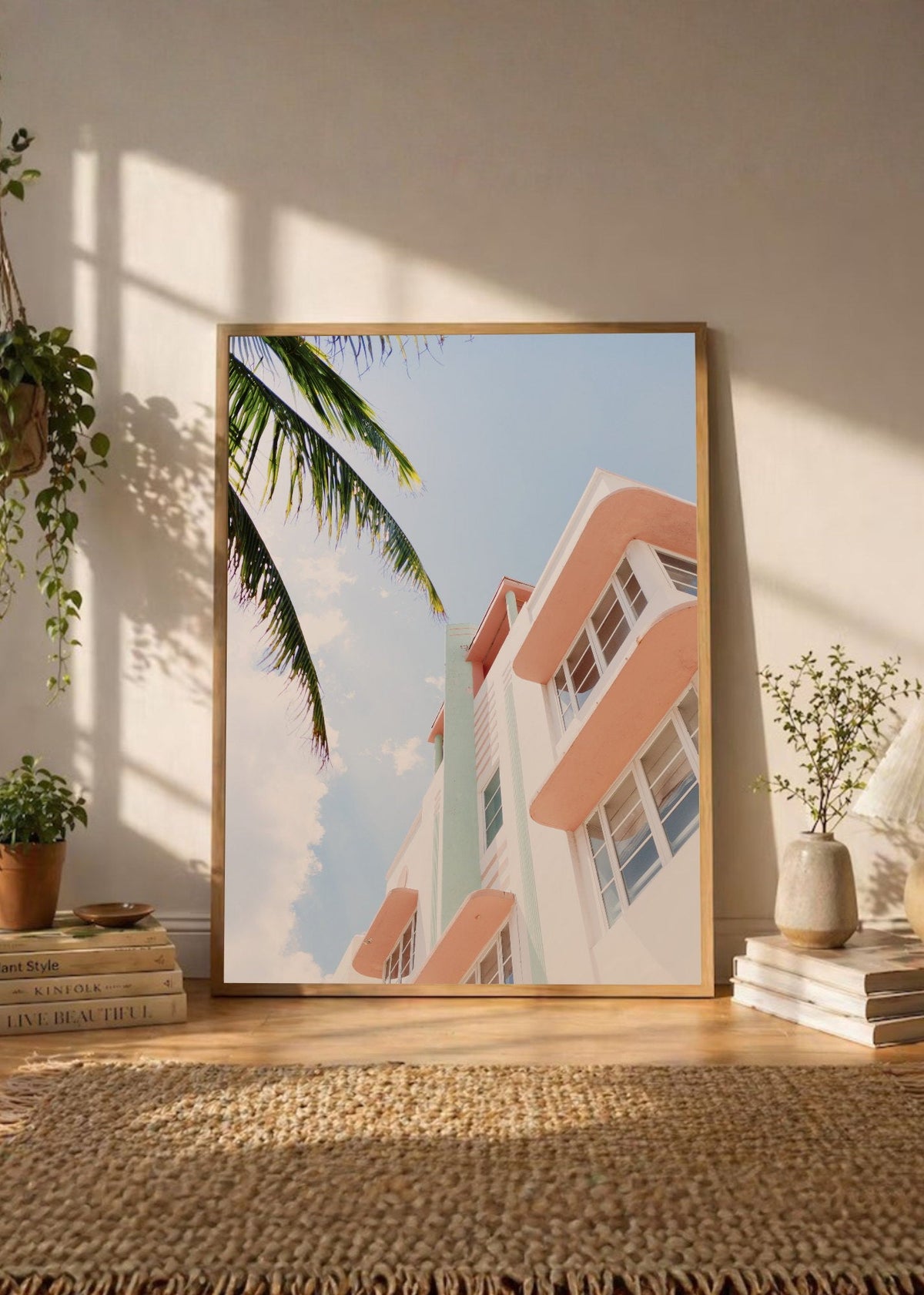 Cuadro Decorativo Playa, Edificio Déco Palmera