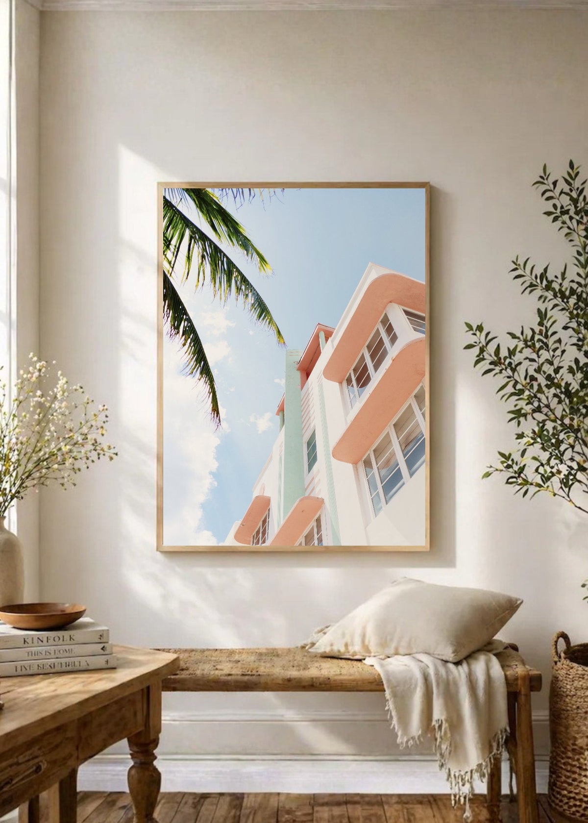 Cuadro Decorativo Playa, Edificio Déco Palmera