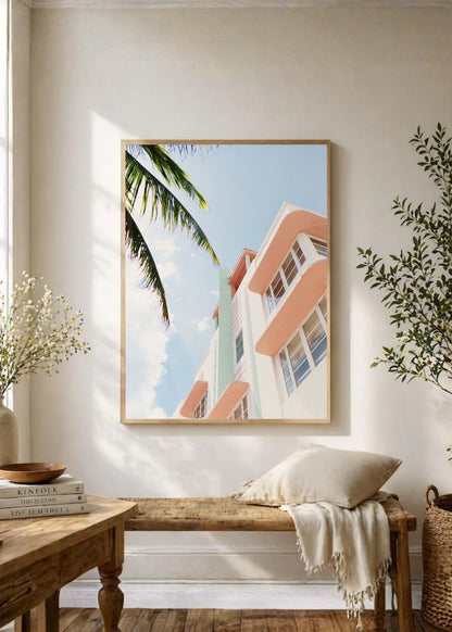 Cuadro Decorativo Playa, Edificio Déco Palmera