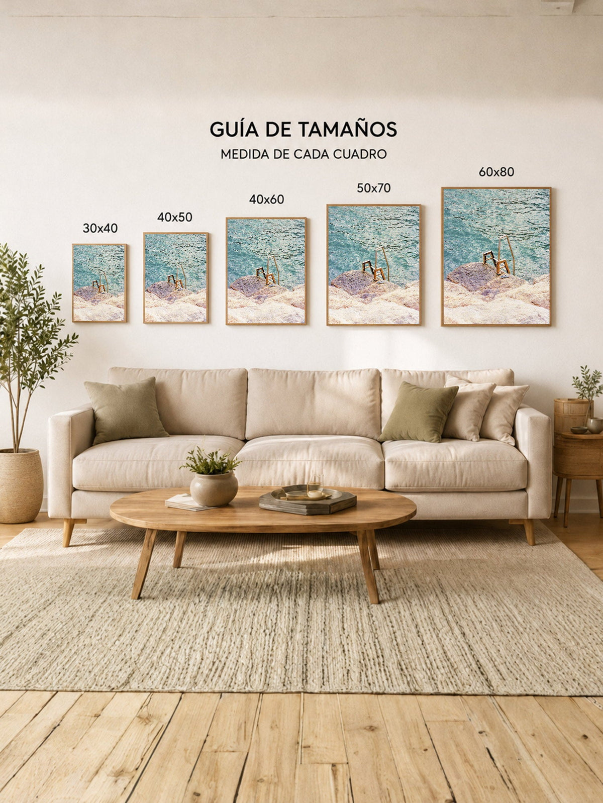 Cuadro Decorativo Playa, Escalera Pileta Roca