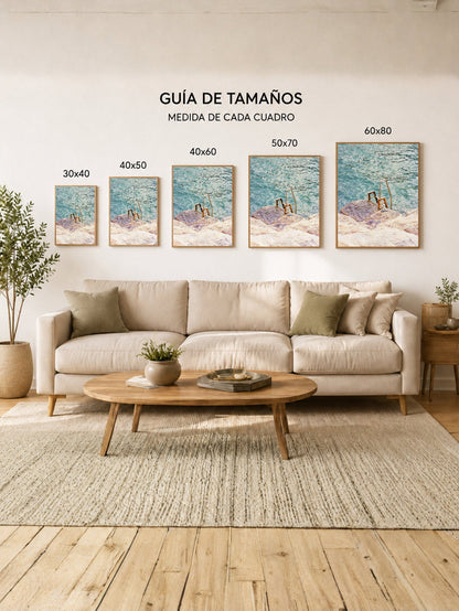 Cuadro Decorativo Playa, Escalera Pileta Roca