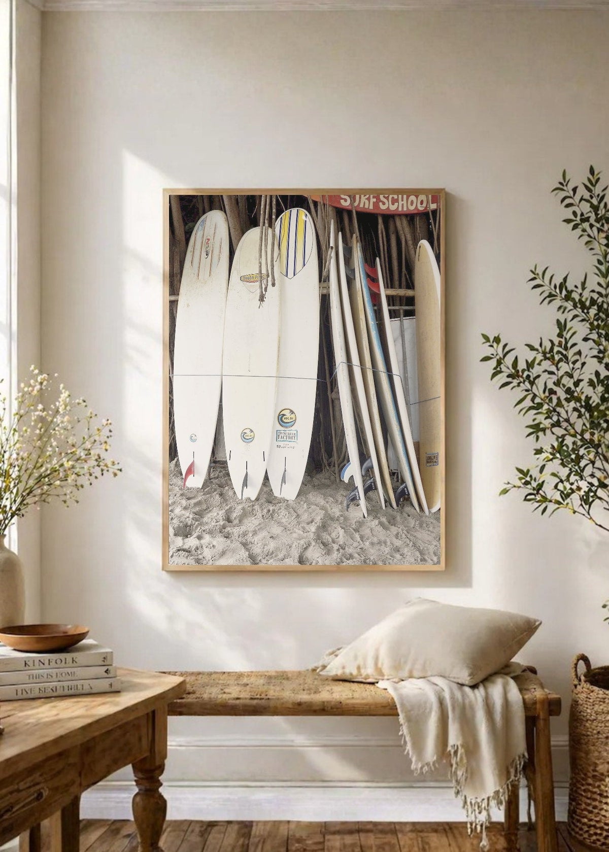 Cuadro Decorativo Playa, Escuela Surf Tablas