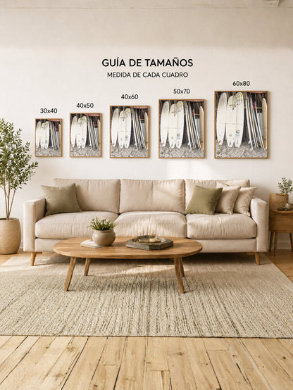Cuadro Decorativo Playa, Escuela Surf Tablas